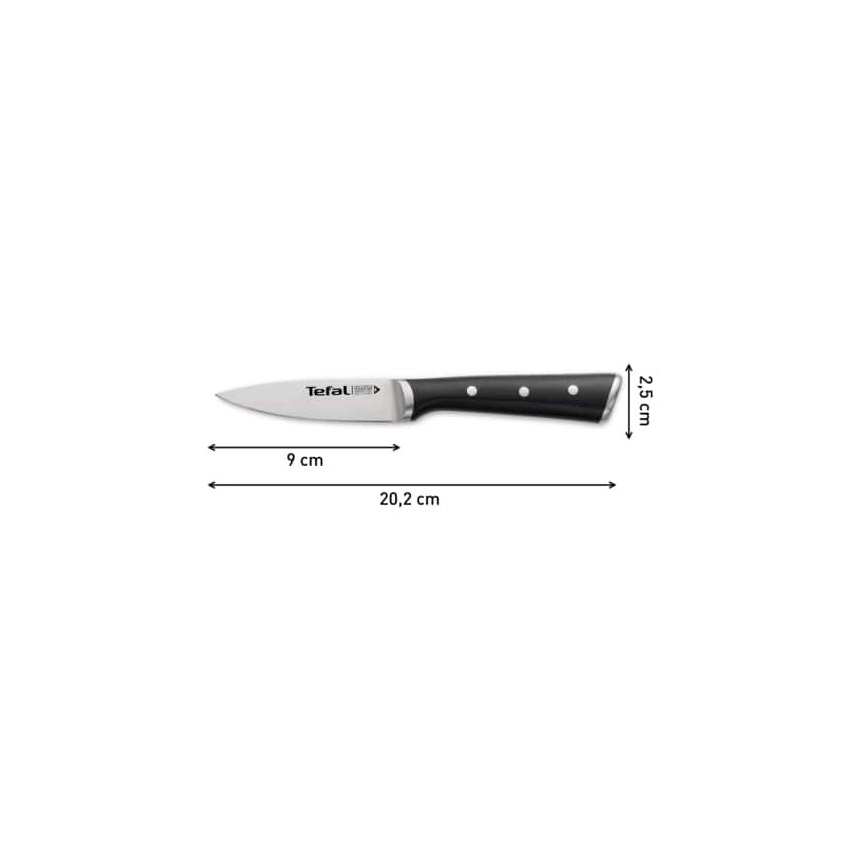 Tefal - Nerezový nůž vykrajovací ICE FORCE 9 cm lesklý chrom/černá