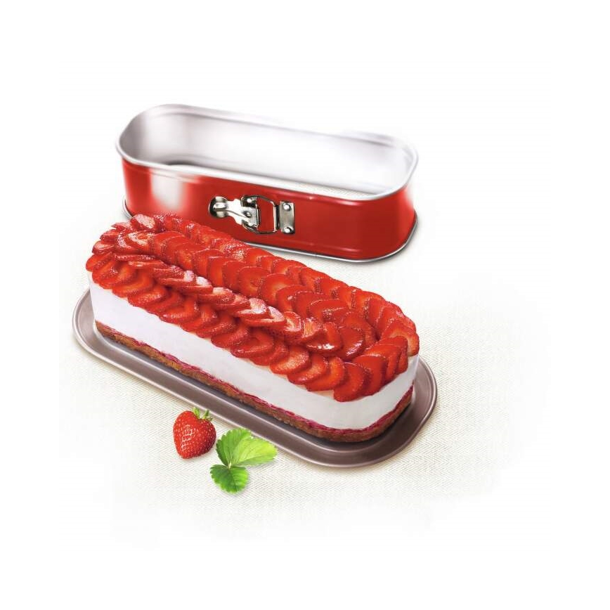 Tefal - Rozkládací forma na biskupský chlebíček DELIBAKE 30x11 cm červená