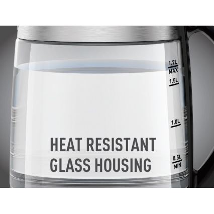 Tefal - Rychlovarná konvice GLASS 1,7 l  2200W/230V matný chrom