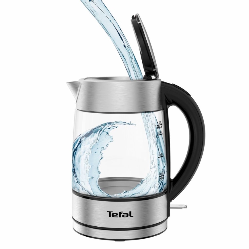 Tefal - Rychlovarná konvice GLASS 1,7 l  2200W/230V matný chrom