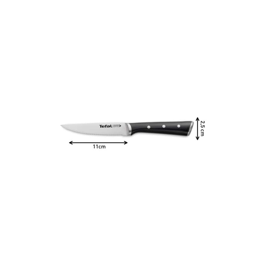Tefal - SADA 4x Nerezový nůž na steak ICE FORCE 11 cm lesklý chrom/černá