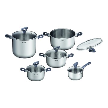 Tefal - Sada hrnců 10 ks DAILY COOK nerez