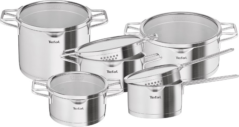 Tefal - Sada hrnců 10 ks NORDICA nerez