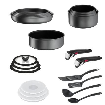 Tefal - Sada nádobí 20 ks INGENIO DAILY CHEF ON černá