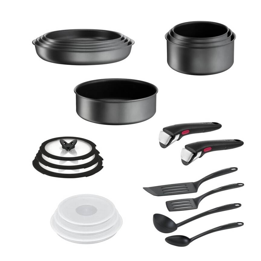 Tefal - Sada nádobí 20 ks INGENIO DAILY CHEF ON černá