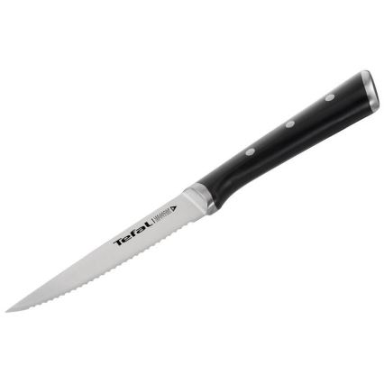 Tefal - Sada nerezových nožů na steak ICE FORCE 11 cm lesklý chrom/černá 4 ks