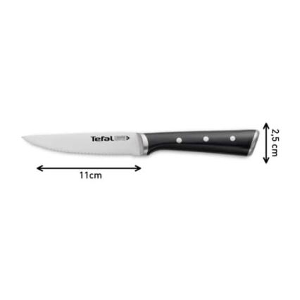 Tefal - Sada nerezových nožů na steak ICE FORCE 11 cm lesklý chrom/černá 4 ks