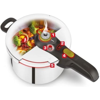 Tefal - Tlakový hrnec 6 l SECURE 5 NEO nerez