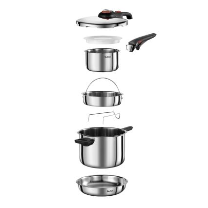 Tefal - Tlakový hrnec 6 l SECURE TRENDY + sada 5 ks INGENIO EMOTION