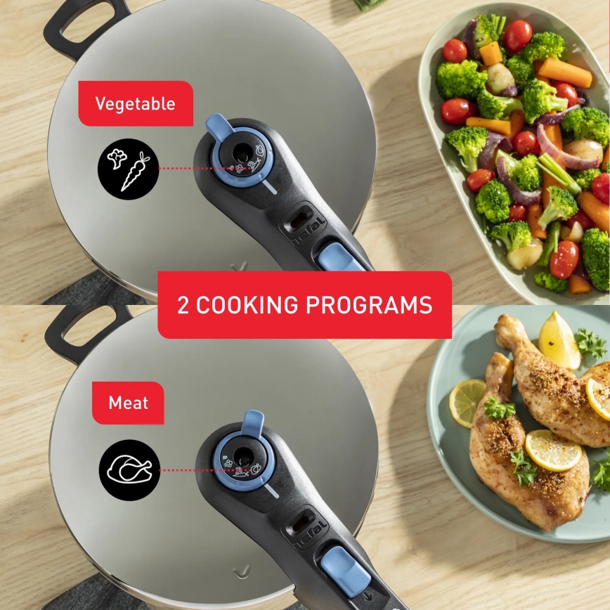 Tefal - Tlakový hrnec 8 l SECURE TRENDY nerez