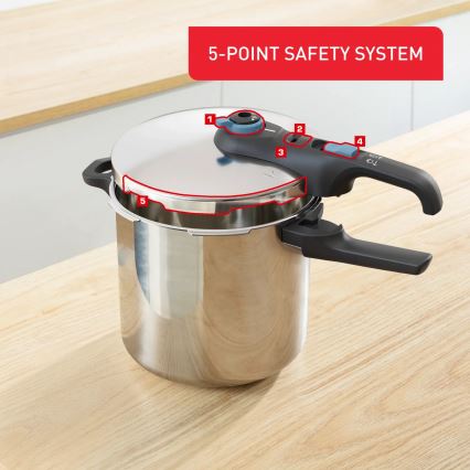 Tefal - Tlakový hrnec 8 l SECURE TRENDY nerez