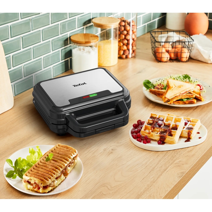 Tefal - Toustovač ULTRA COMPACT 3v1 700W/230V černá/matný chrom