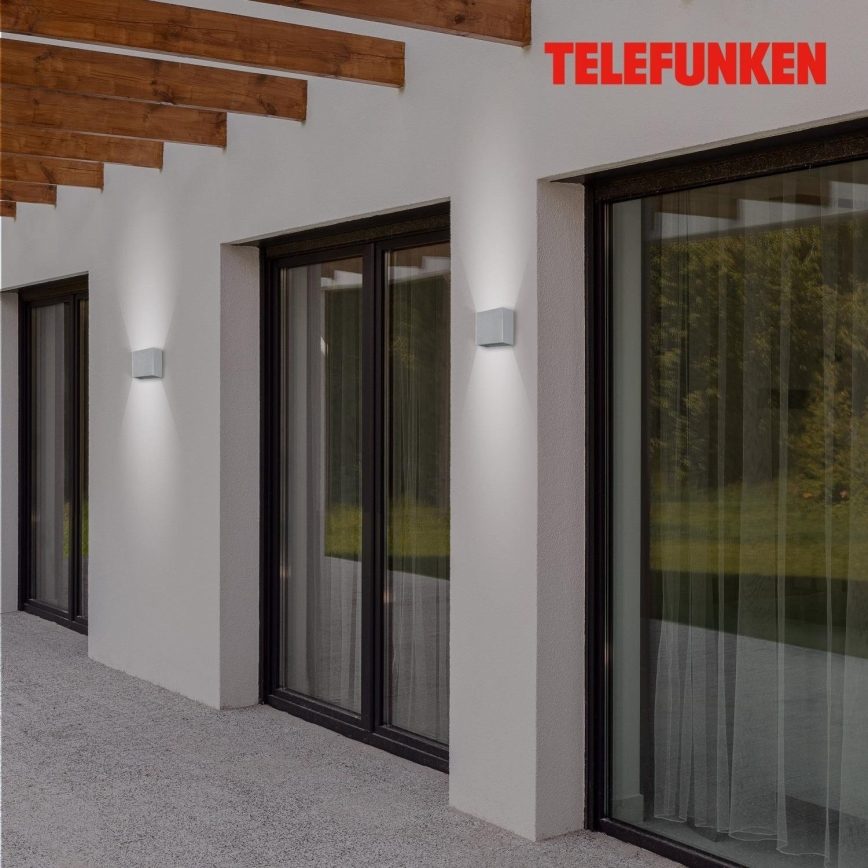 Telefunken 303404TF - LED Venkovní nástěnné svítidlo LED/7W/230V IP44 stříbrná