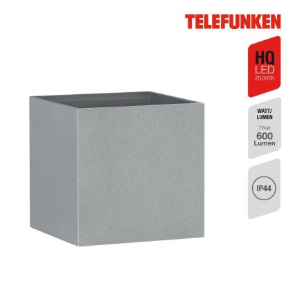 Telefunken 303404TF - LED Venkovní nástěnné svítidlo LED/7W/230V IP44 stříbrná