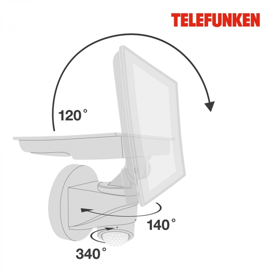 Telefunken 304406TF - LED Venkovní nástěnný reflektor se senzorem LED/20W/230V IP44