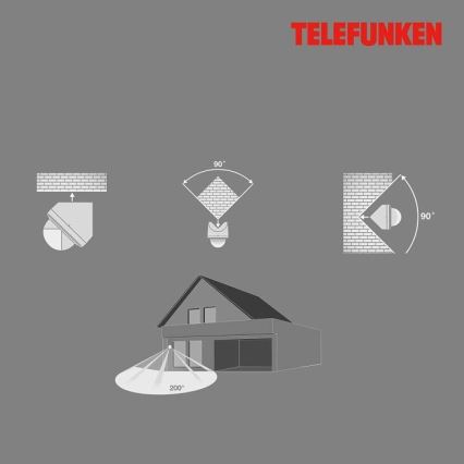 Telefunken 305906TF - Venkovní senzor pohybu 200° IP44 bílá