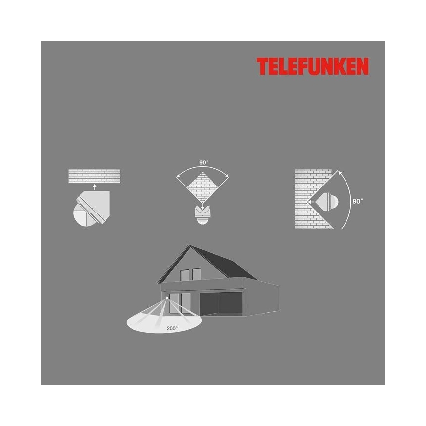 Telefunken 305906TF - Venkovní senzor pohybu 200° IP44 bílá