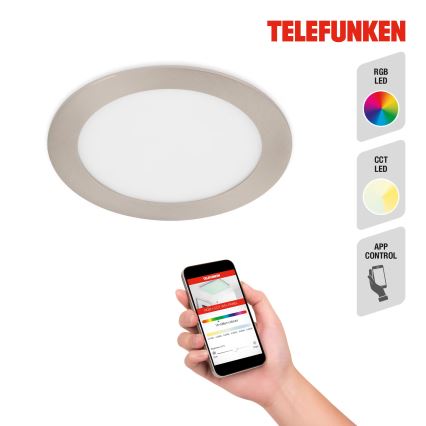 Telefunken 309402TF - LED RGBW Stmívatelné koupelnové podhledové svítidlo LED/12W/230V 2700-6500K IP23 Wi-Fi Tuya