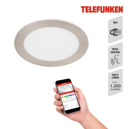 Telefunken 309402TF - LED RGBW Stmívatelné koupelnové podhledové svítidlo LED/12W/230V 2700-6500K IP23 Wi-Fi Tuya