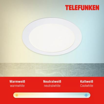 Telefunken 309406TF - LED RGBW Stmívatelné podhledové svítidlo FRAME LED/12W/230V 2700-6500K Wi-Fi Tuya bílá