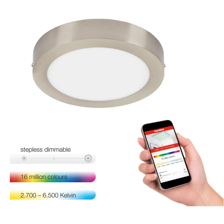 Telefunken 309502TF - LED RGBW Stmívatelné stropní svítidlo LED/18W/230V 2700-6500K Wi-Fi Tuya