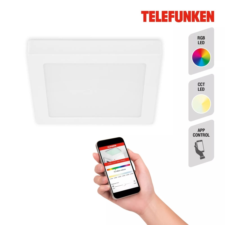Telefunken 309706TF - LED RGB Stmívatelné stropní svítidlo LED/23W/230V 2700-6500K Wi-Fi Tuya bílá