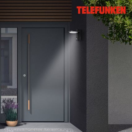 Telefunken 312505TF-LED Venkovní nástěnné svítidlo se senzorem LED/10W/230V IP44 černá