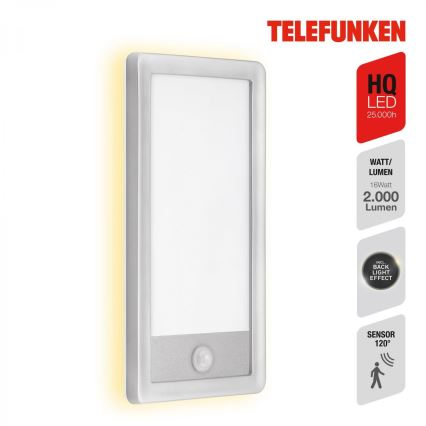 Telefunken 313904TF - LED Venkovní nástěnné svítidlo se senzorem LED/16W/230V IP44