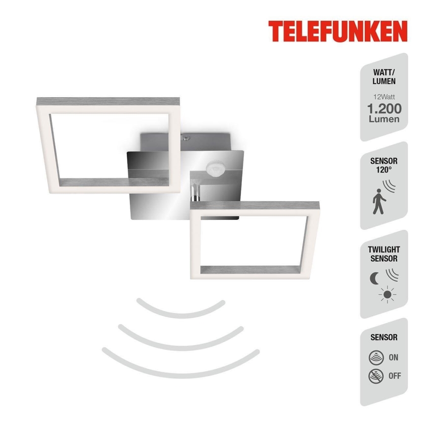 Telefunken 318508TF - LED Stropní svítidlo se senzorem FRAME LED/12W/230V 3000K matný chrom