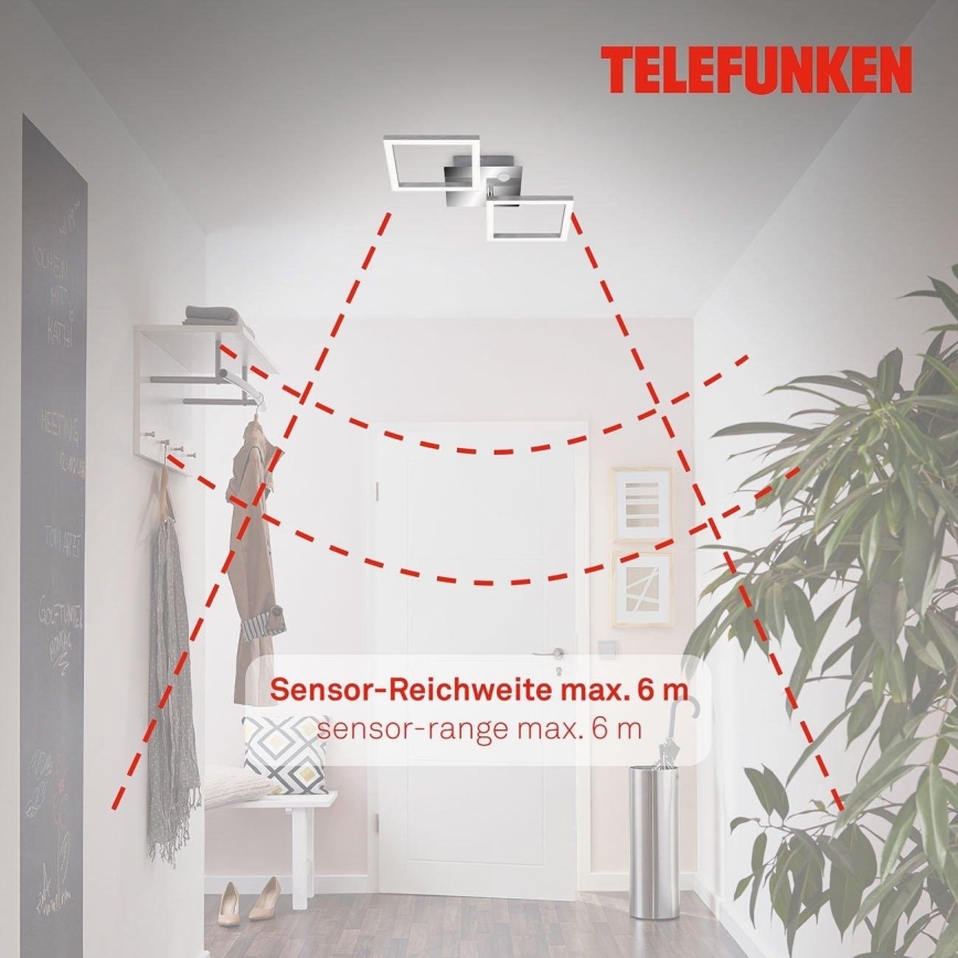 Telefunken 318508TF - LED Stropní svítidlo se senzorem FRAME LED/12W/230V 3000K matný chrom