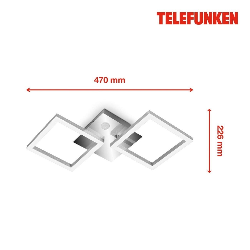 Telefunken 318508TF - LED Stropní svítidlo se senzorem FRAME LED/12W/230V 3000K matný chrom