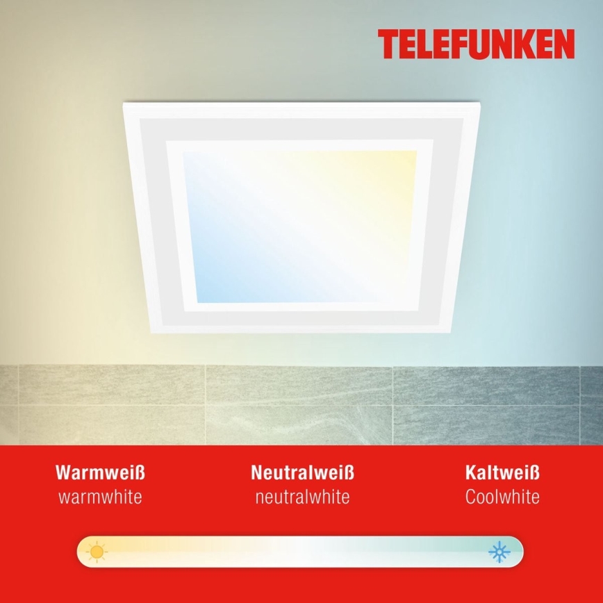 Telefunken 318806TF - LED RGBW Stmívatelné stropní svítidlo LED/24W/230V 3000-6500K + dálkové ovládání