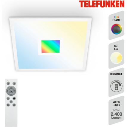 Telefunken 319106TF - LED RGBW Stmívatelné stropní svítidlo LED/24W/230V 2700-6500K bílá + dálkové ovládání