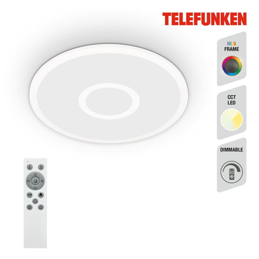 Telefunken 319306TF - LED RGBW Stmívatelné svítidlo LED/22W/230V 2700-6500K + dálkové ovládání