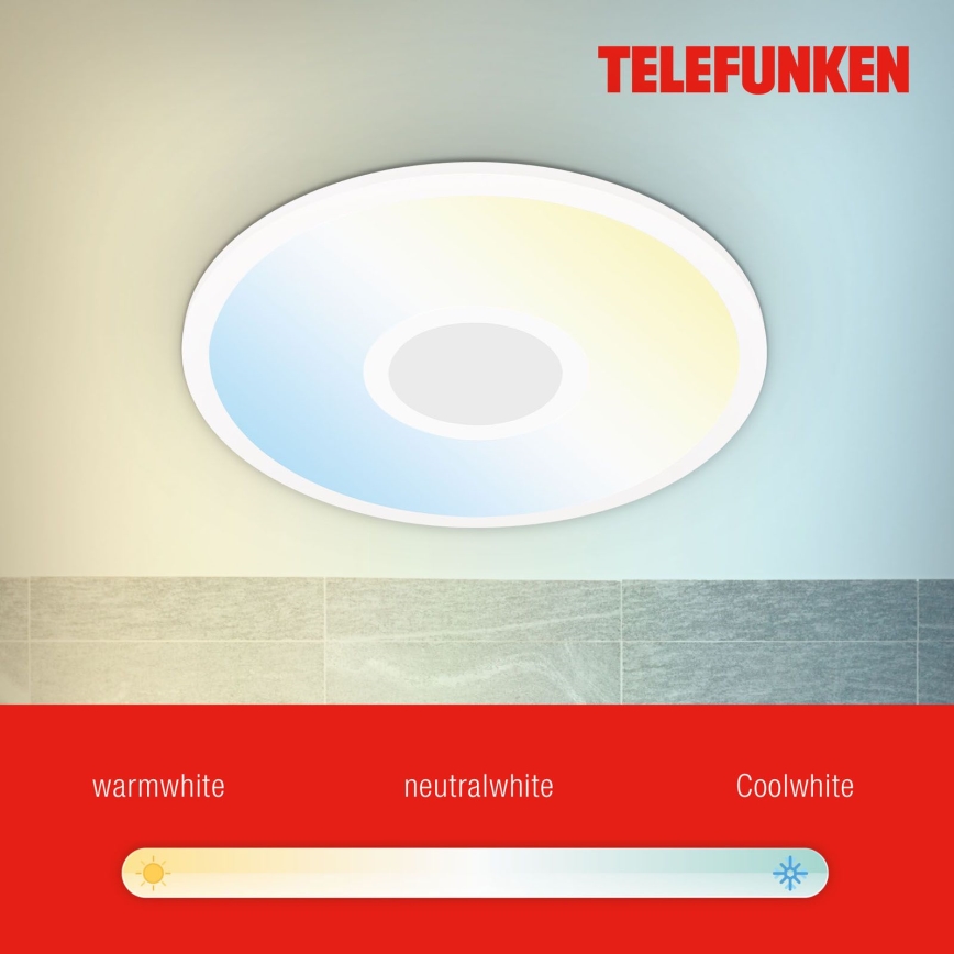 Telefunken 319306TF - LED RGBW Stmívatelné svítidlo LED/22W/230V 2700-6500K + dálkové ovládání