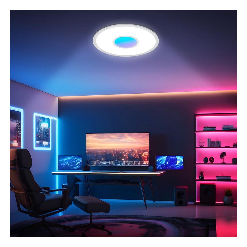Telefunken 320104TF - LED RGBW Stmívatelné stropní svítidlo LED/21W/230V 3000-6500K pr. 45 cm + dálkové ovládání