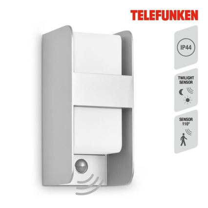 Telefunken 321104TF - Venkovní nástěnné svítidlo se senzorem 1xE27/12W/230V IP44 bílá