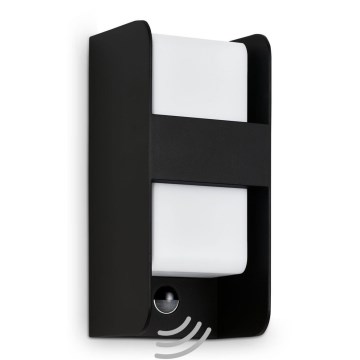 Telefunken 321105TF - Venkovní nástěnné svítidlo se senzorem 1xE27/12W/230V IP44 černá