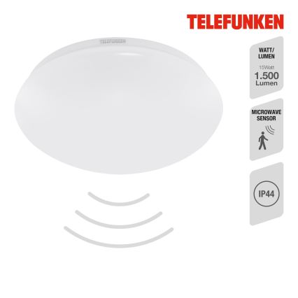 Telefunken 601206TF - LED Koupelnové stropní svítidlo se senzorem LED/15W/230V IP44 pr. 28 cm