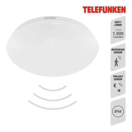 Telefunken 602006TF - LED Koupelnové stropní svítidlo se senzorem LED/15W/230V IP44 4000K