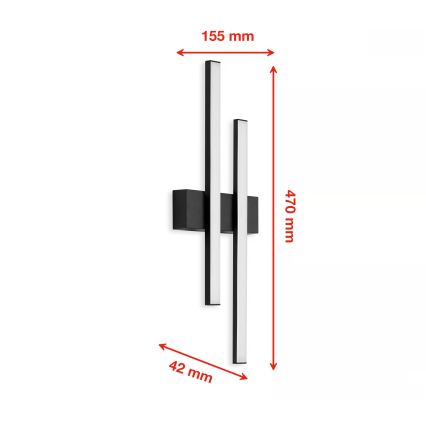 Telefunken - LED Venkovní nástěnné svítidlo 2xLED/4W/230V IP44 černá