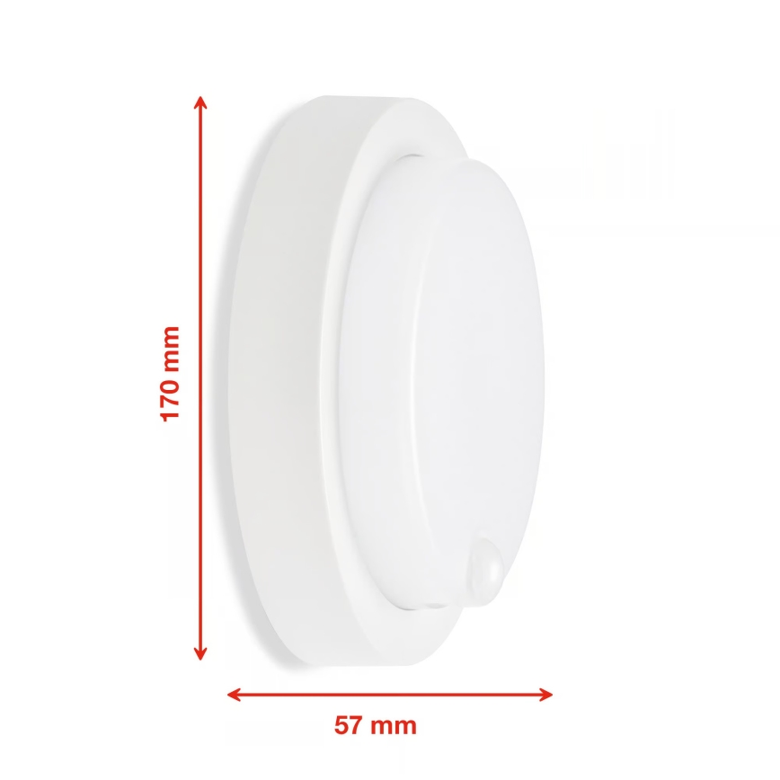 Telefunken - LED Venkovní nástěnné svítidlo se senzorem soumraku a pohybu LED/12W/230V IP44 bílá