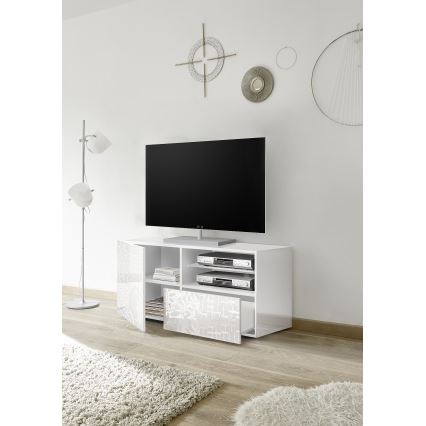 Televizní stolek ARIA 122x43 cm bílá