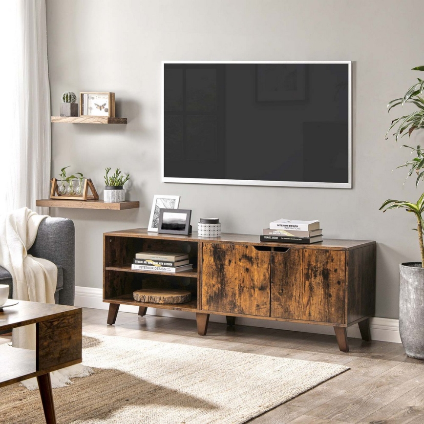 Televizní stolek BASTOR 140x40 cm hnědá/černá