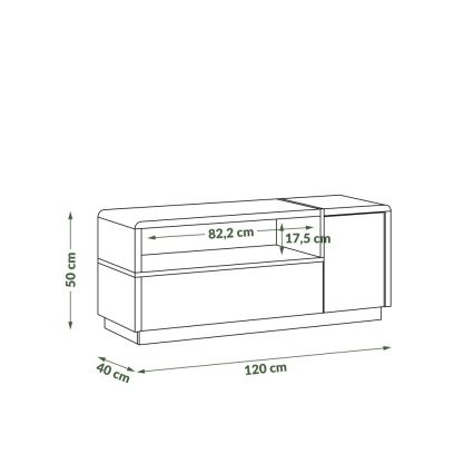 Televizní stolek FRED 120x40 cm antracit/dub artisan
