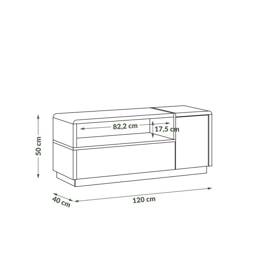 Televizní stolek FRED 120x40 cm bílá/šedá