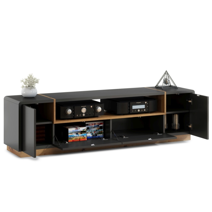 Televizní stolek FRED antracit/dub artisan