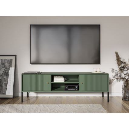 Televizní stolek LUE 155x39 cm zelená/černá
