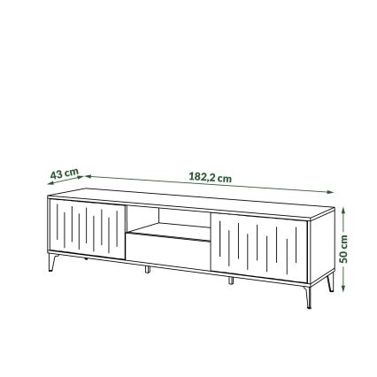 Televizní stolek se zásuvkou RONJA 182x43 cm taupe/černá