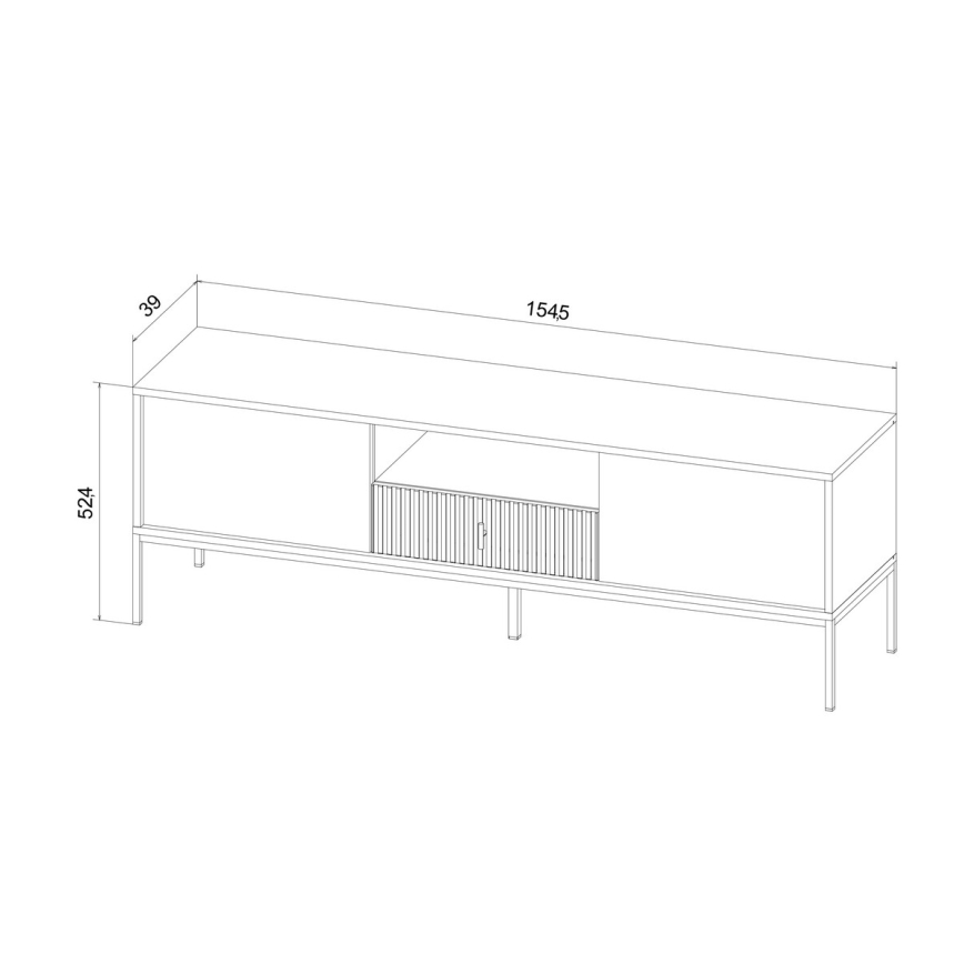 Televizní stolek SUE 155x39 cm béžová/kašmír